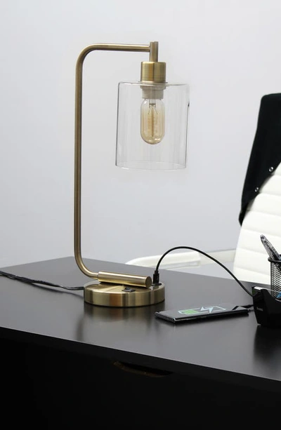 Shop Lalia Home Usb Table Lamp In Antique Brass