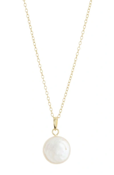 Shop Argento Vivo Sterling Silver 14k Gold Freshwater Pearl Pendant Necklace