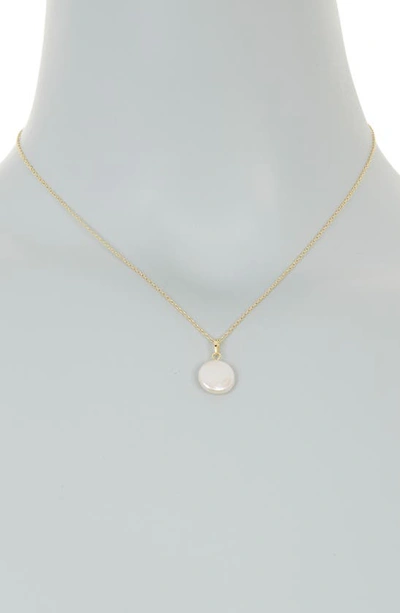 Shop Argento Vivo Sterling Silver 14k Gold Freshwater Pearl Pendant Necklace