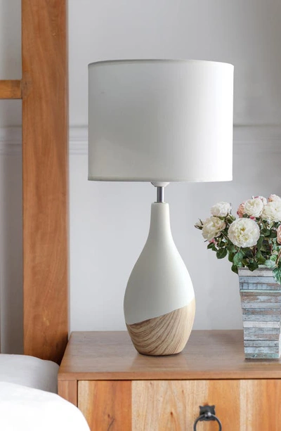 Shop Lalia Home Strikers Table Lamp In Off White/ Light Wood