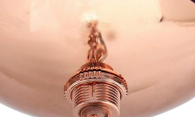 Shop Lalia Home Three Light Glass Shade Flush Mount Sphere Pendant Light In Rose Gold