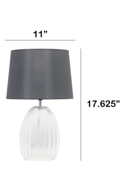 Shop Lalia Home Fluted Glass Table Lamp In Clear Glass/ Gray Shade