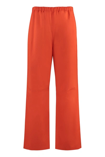 Shop Gucci Skater Poplin Cotton Trousers In Orange