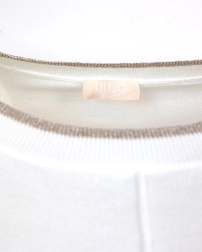 Shop Liu •jo Liu Jo Sweater In Optical White