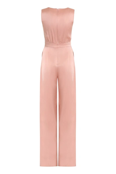 Shop Max Mara Studio Wide-leg Pants Jumpsuit In Pink