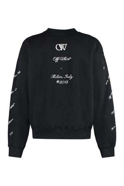 Shop Off-white Cotton Crew-neck Sweatshirt In Black
