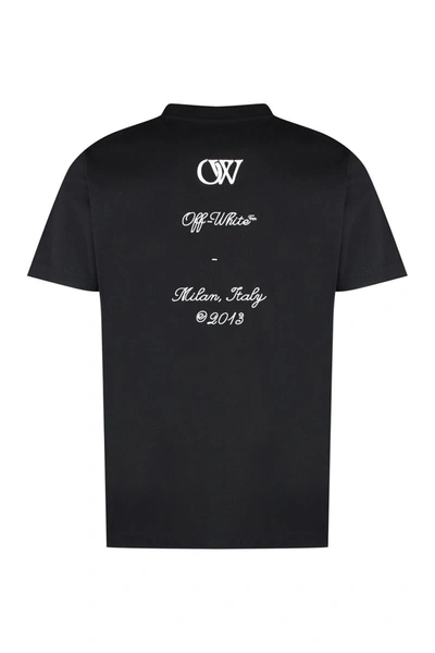 Shop Off-white Cotton Crew-neck T-shirt In Black