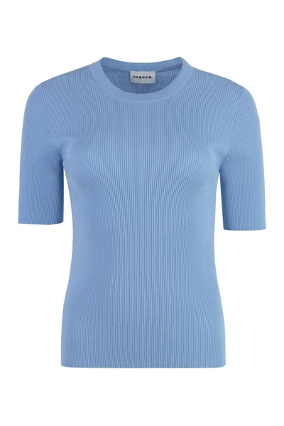 Shop P.a.r.o.s.h . Cotton Knit T-shirt In Blue