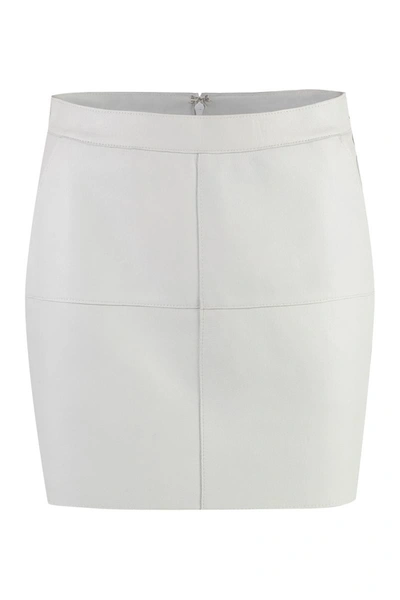 Shop P.a.r.o.s.h . Leather Mini Skirt In Grey
