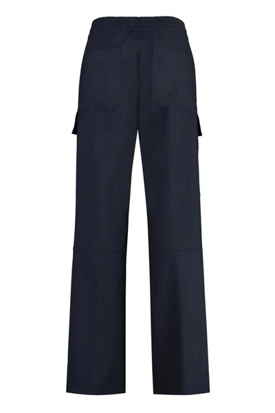 Shop P.a.r.o.s.h . Wool Cargo Trousers In Blue