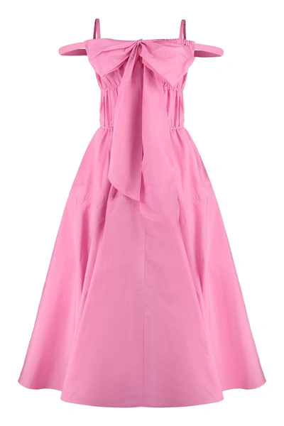 Shop Patou Gathered Poplin Dress In Pink