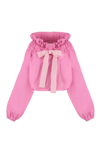 Shop Patou Puffed Sleeves Blouse In Pink