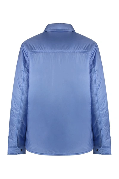 Shop Woolrich Nylon Overshirt In Blue