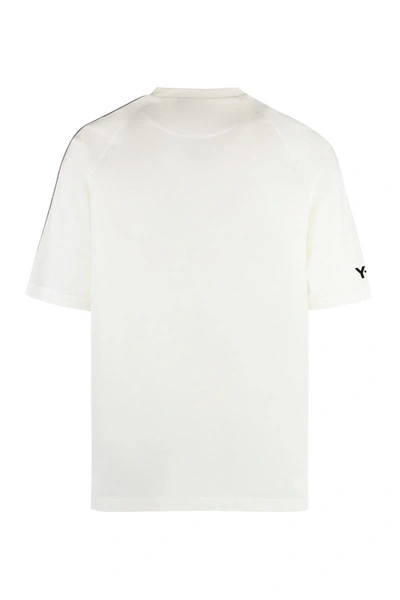 Shop Y-3 Adidas Cotton Crew-neck T-shirt In White