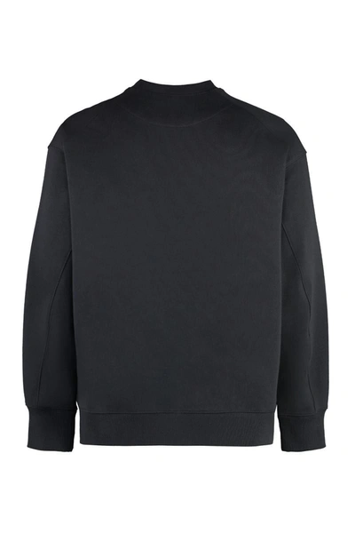 Shop Y-3 Adidas Cotton Crew-neck Sweatshirt In Black