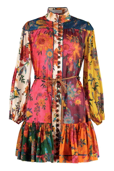 Shop Zimmermann Ginger Floral Cotton Dress In Multicolor