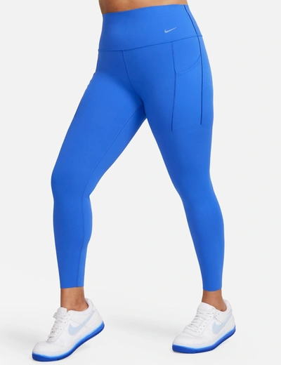 Shop Nike Universa High Waisted 7/8 Leggings In Blue