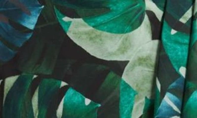 Shop Sam Edelman Monstera Print Long Sleeve Midi Wrap Dress In Green Multi