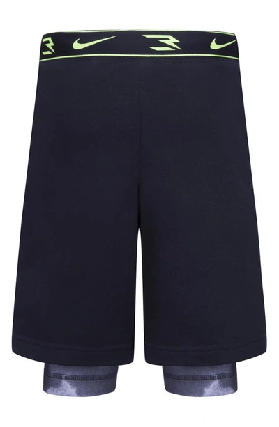 Shop 3 Brand Kids' Compression Layered Shorts In Black