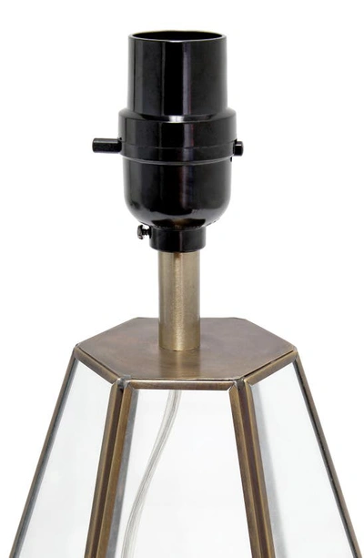 Shop Lalia Home Geometric Table Lamp In Brass/ Clear Glass