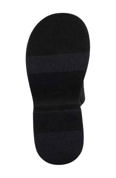 Dkny Logo Quilt Platform Sandal In Black