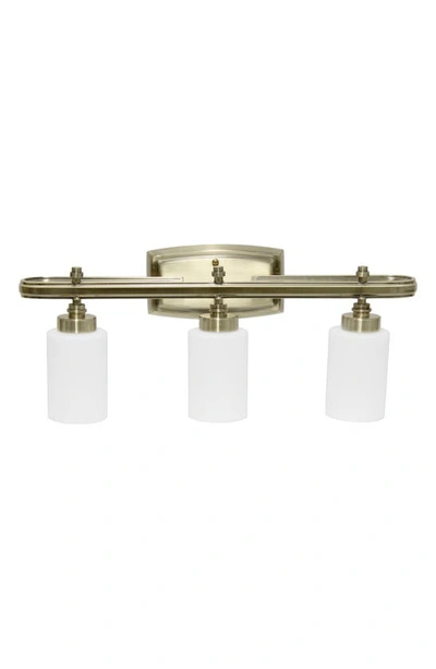 Shop Lalia Home Three Light Opaque Glass Shade Vanity Light In Antique Brass