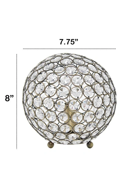 Shop Lalia Home Crystal Orb Table Lamp In Antique Brass