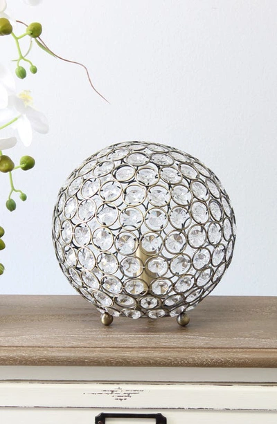 Shop Lalia Home Crystal Orb Table Lamp In Antique Brass