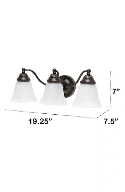Shop Lalia Home Three Alabaster Glass Shade Vanity Light In Oil Rubbed Bronze