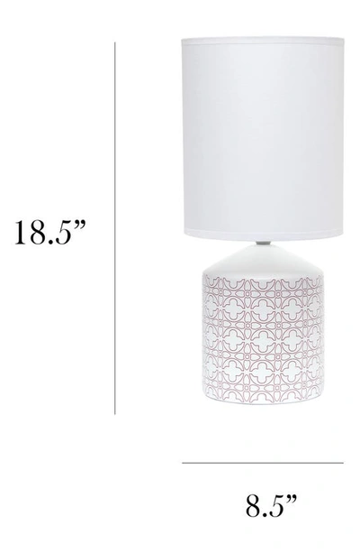 Shop Lalia Home Floral Tile Print Table Lamp In White With Tan