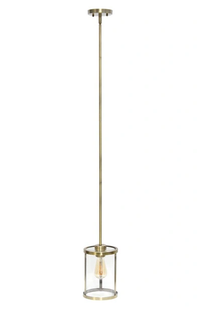 Shop Lalia Home Glass Shade Pivoting Flush Mount Pendant Lamp In Antique Brass