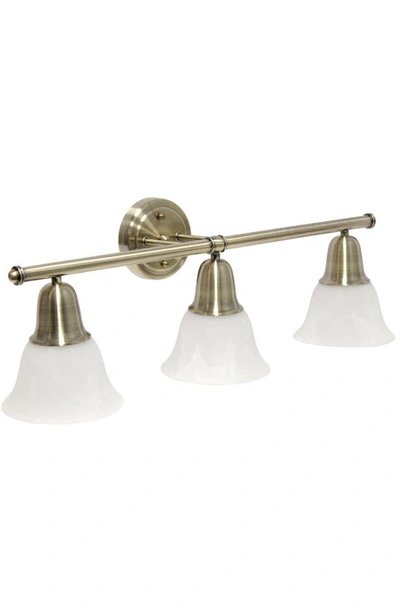 Shop Lalia Home Three Alabaster Glass Shade Vanity Light In Antique Brass