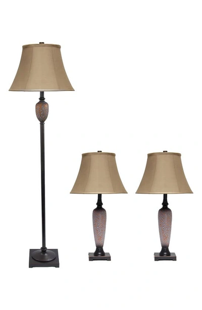 Shop Lalia Home 3-piece Lamp Set In Hammered Bronze