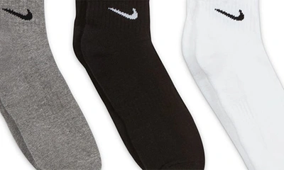 Nike Kids' Assorted 3-pack Dri-fit Everyday Cushioned Ankle Socks In Grey Multi Color