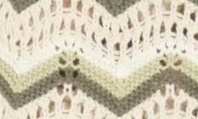 Shop Vici Collection Maelis Crochet Knit Short Sleeve Crop Cardigan In Beige Olive