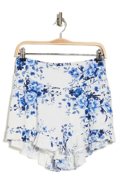 Shop Vici Collection Concord Floral Shorts In Blue / White