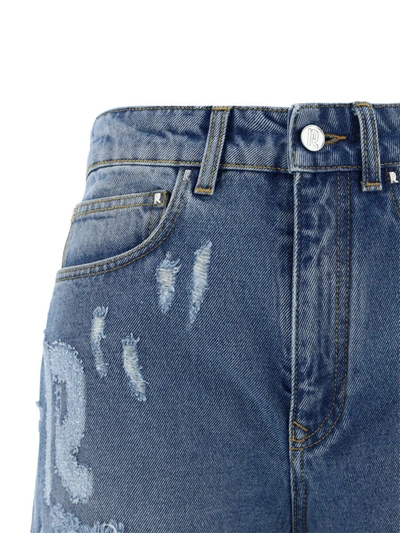 Shop Rabanne Pants In Denim Blue