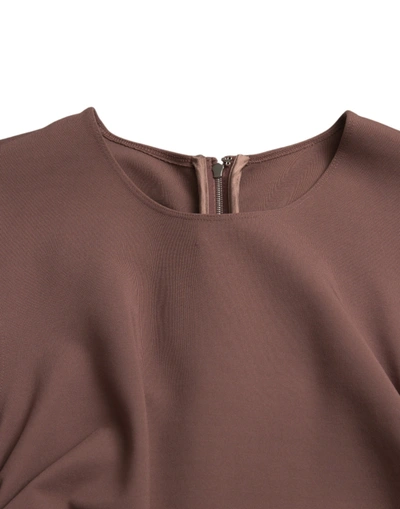Shop Dolce & Gabbana Elegant Sleeveless Sheath Midi Women's Dress In Brown