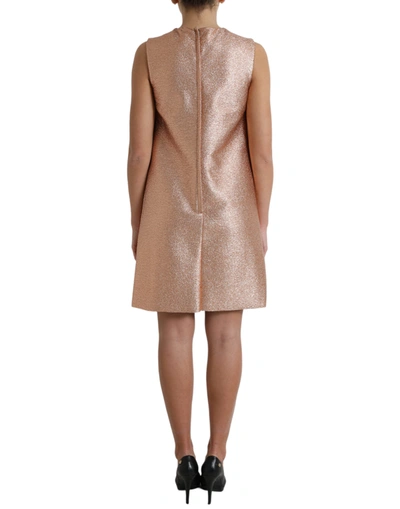 Shop Dolce & Gabbana Elegant Pink Metallic Shift Mini Women's Dress