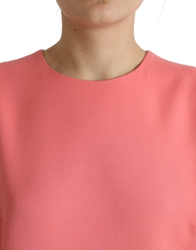 Shop Dolce & Gabbana Chic Pink Sleeveless Shift Mini Women's Dress