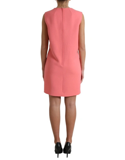 Shop Dolce & Gabbana Chic Pink Sleeveless Shift Mini Women's Dress