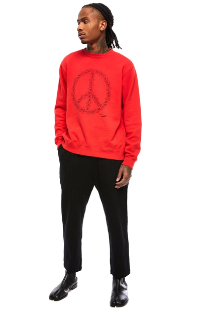 Shop Undercover Peace Sign Sweatshirt In Red
