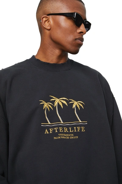 Shop Vetements Embroidered Afterlife Sweatshirt In Black