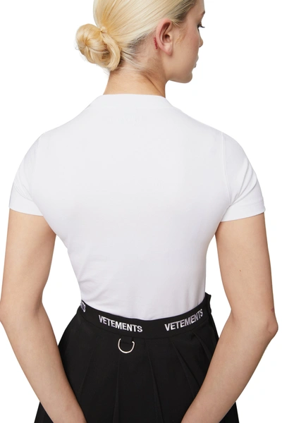 Shop Vetements Stop Being Rich Fitted T-shirt In White