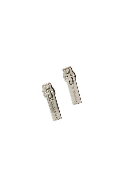 Vtmnts Barcode Zipper Earrings In Silver