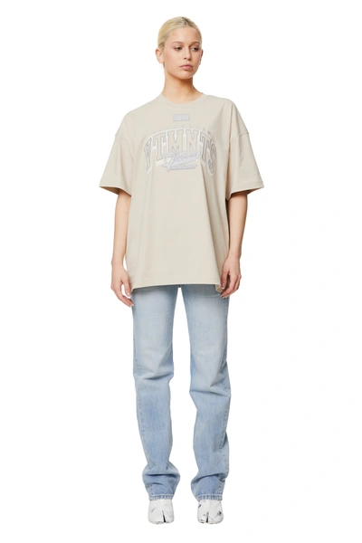 Shop Vtmnts College Beige Cotton T-shirt