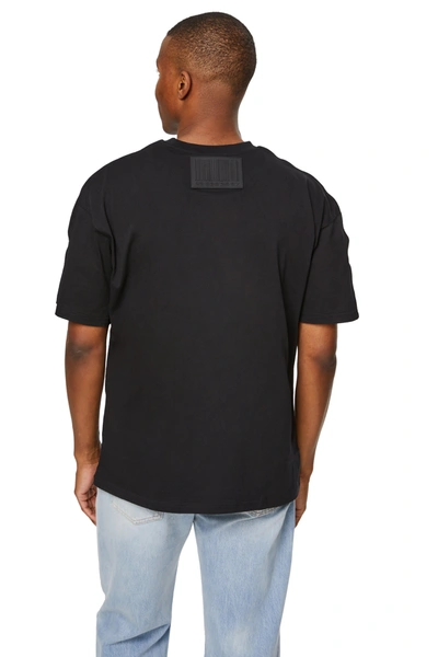 Shop Vtmnts Black Cotton T-shirt With Barcode Rubber Patch