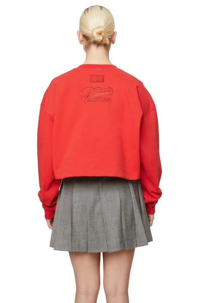 Shop Vtmnts College Cropped Sweatshirt In Red