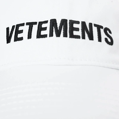 Shop Vetements Iconic Logo Cap In White