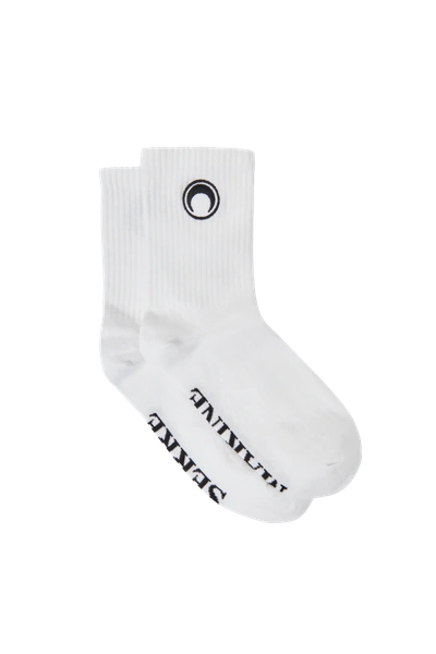 Shop Marine Serre Embroidered Olympic Socks In White